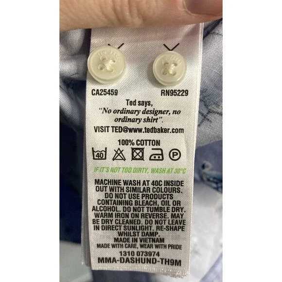 Ted Baker Geometric Short Sleeve Button Down Shirt Flamingos Size 5 (US XL) - Picture 5 of 5